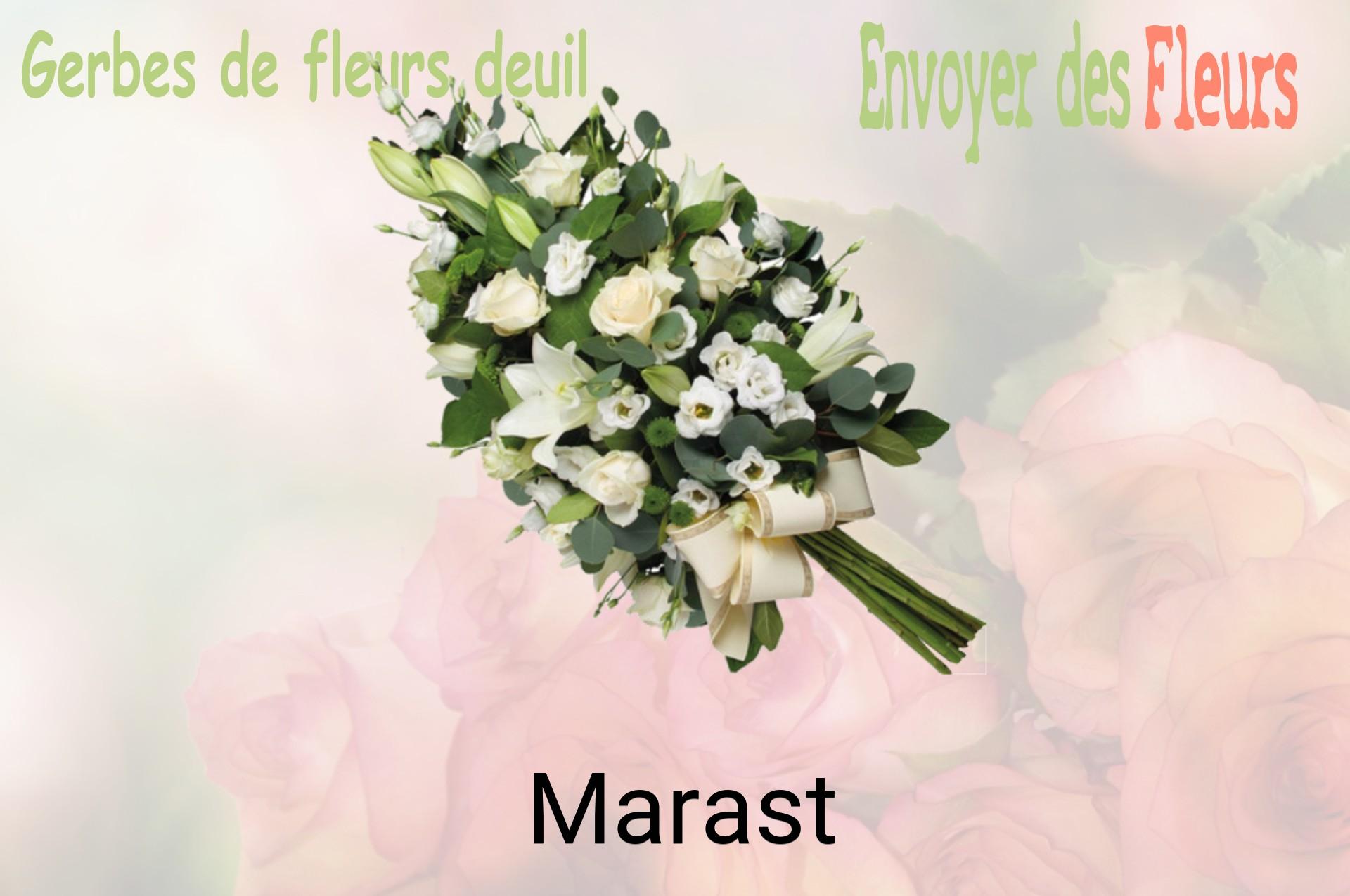 Gerbe de fleurs de deuil livrée à Marast